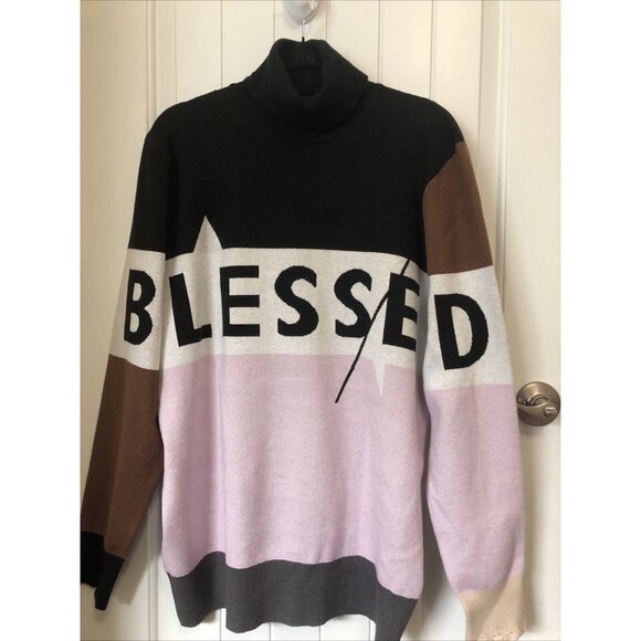 The Hideout Clothing Blessed Knit Distressed Tips Turtleneck Sweater XL - Picture 2 of 9